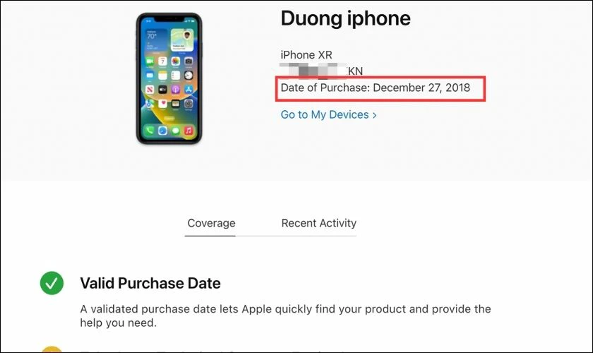 Th&ocirc;ng tin về ng&agrave;y k&iacute;ch hoạt iPhone sẽ được thể hiện tr&ecirc;n m&agrave;n h&igrave;nh m&aacute;y t&iacute;nh